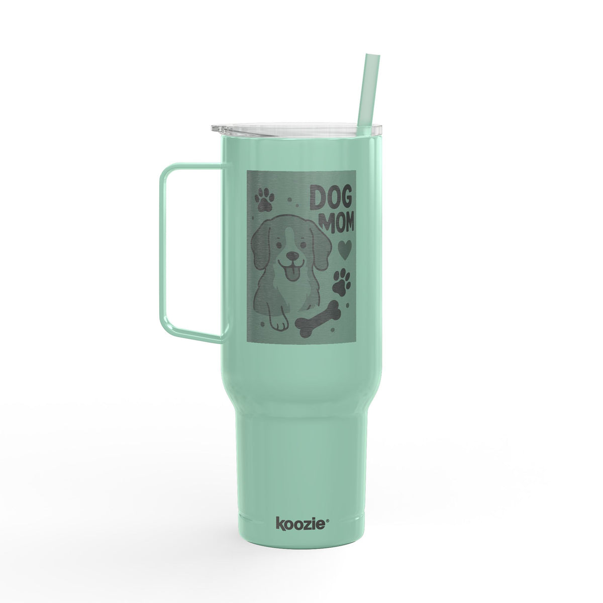 Dog Mom Insulated Tumbler, Personalized Engraved Cup, Custom Pet Lover Drinkware, Gift for Dog Parents, Large Travel Mug with Lid