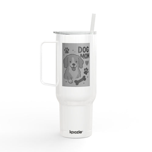 Dog Mom Insulated Tumbler, Personalized Engraved Cup, Custom Pet Lover Drinkware, Gift for Dog Parents, Large Travel Mug with Lid